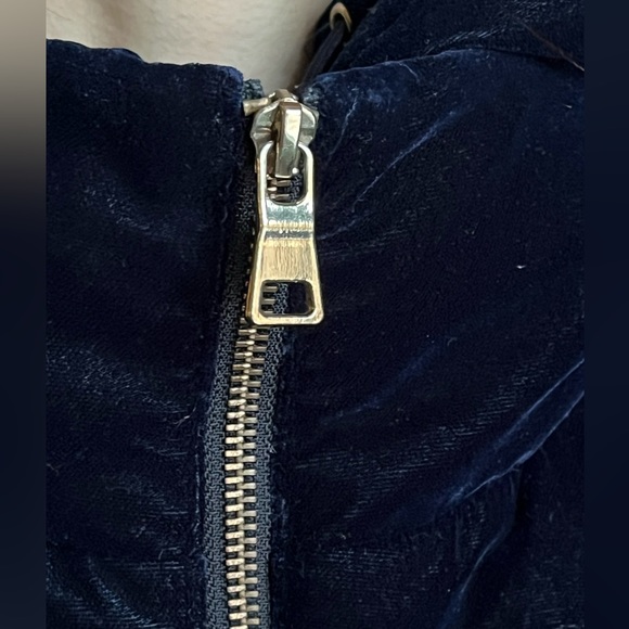 Zara Blue Velvet Jacket Size XS - Picture 3 of 4